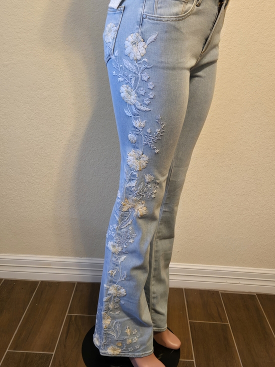 DRIFTWOOD Denim - DRIFTWOOD Light Blue Floral Embroidered Women's Jeans